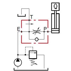 3-Wege Stromregelventil mit Umgehungsrückschlagventil Restölstrom zum Tank Oleodinamica Marchesini Oleodinamica Marchesini