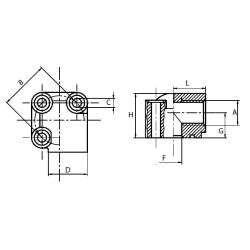 Pumpenflansch RT 3 Loch Winkelflansch mit Versatz Material: verzinkter Stahl Hydraulic Master