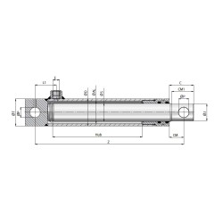 Plunger Zylinder HFRT / TF mit Befestigungsbohrungen 250 bar EW50/EW60/EW700 Contarini