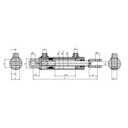 Doppeltwirkende Zylinder HM5/ FR 250 bar DW32/20, DW40/20, DW40/25 Contarini