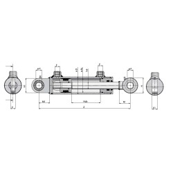 Doppeltwirkende Zylinder HMB / SG 250 bar DW70/35, DW70/40 Contarini