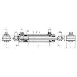 Doppeltwirkende Zylinder HM2 / BB 250 bar DW80/40, DW80/50, DW90/50 Contarini