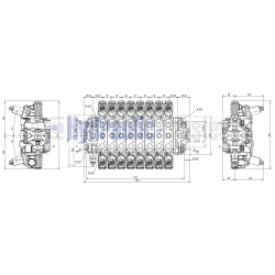 8-Sektionen Proportional Hydraulikventil 350 bar 50 l/min (13 gpm) 24V Hydraulic Master